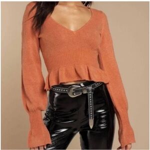 NWT 🏷️ For Love and Lemons Davis Peplum Top in Rose